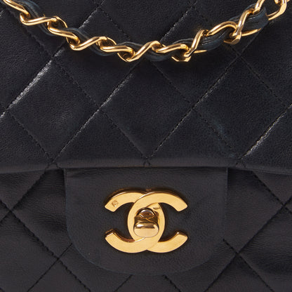 Chanel Lambskin Quilted Medium Double Flap Black 8 of 13