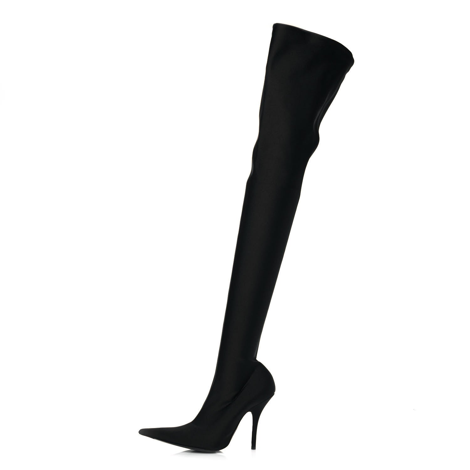 Balenciaga Spandex Pointed Toe Knife Thigh High Boots 36 Black 1 of 6