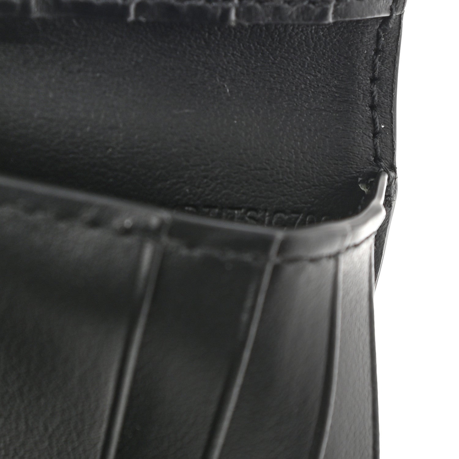 Burberry Calfskin Embossed TB Print Bi-Fold Wallet Black White 7 of 8