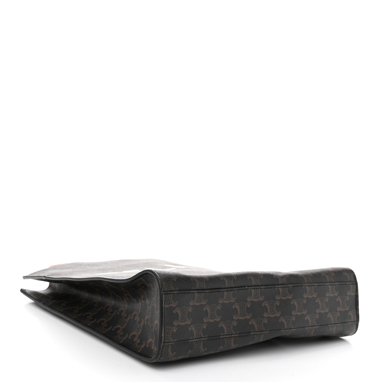 Celine Triomphe Canvas Calfskin Small Vertical Cabas Tan 4 of 11