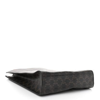 Celine Triomphe Canvas Calfskin Small Vertical Cabas Tan 4 of 11