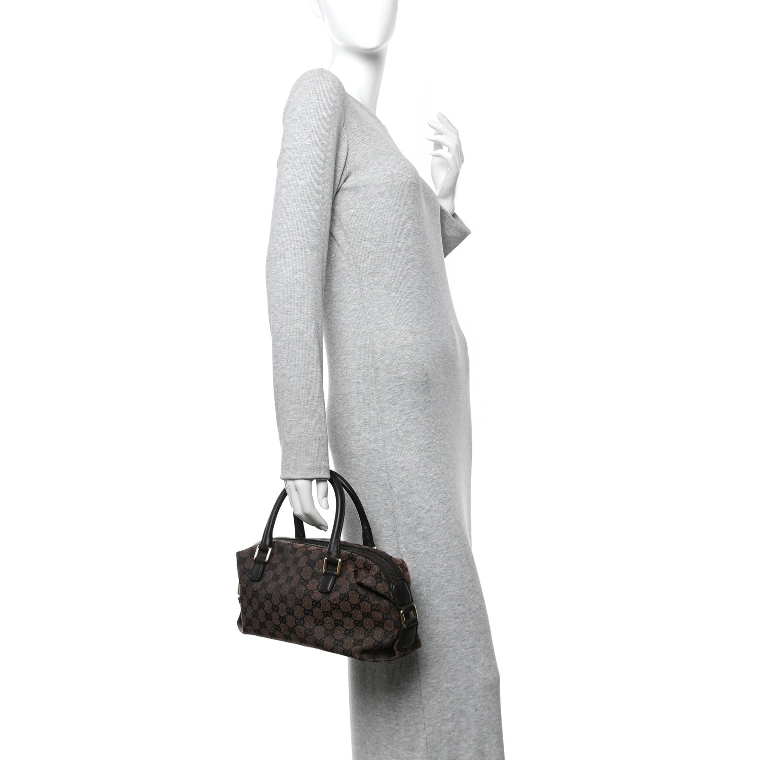 Gucci Monogram Small Boston Dark Brown 2 of 13