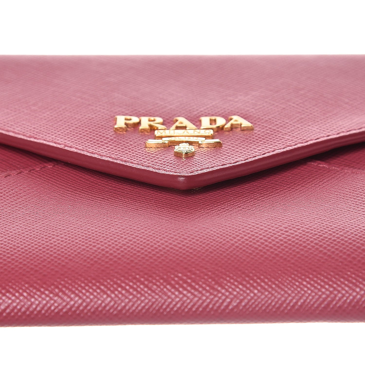 Prada Saffiano Metal Envelope Wallet Peonia 8 of 9