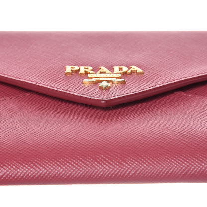 Prada Saffiano Metal Envelope Wallet Peonia 8 of 9