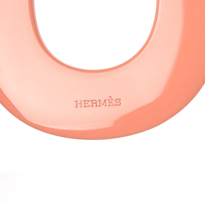 Hermes Lacquered Wood Buffalo Horn Kara Necklace Mink Saumon 4 of 5