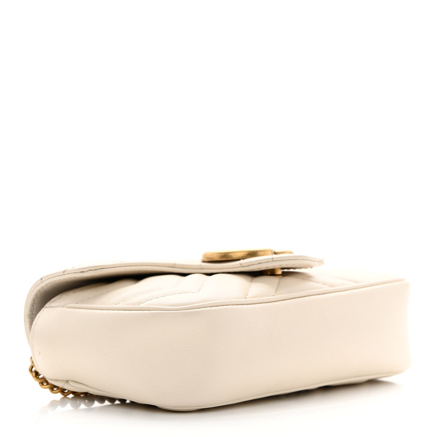 Calfskin Matelasse Super Mini GG Marmont Shoulder Bag White