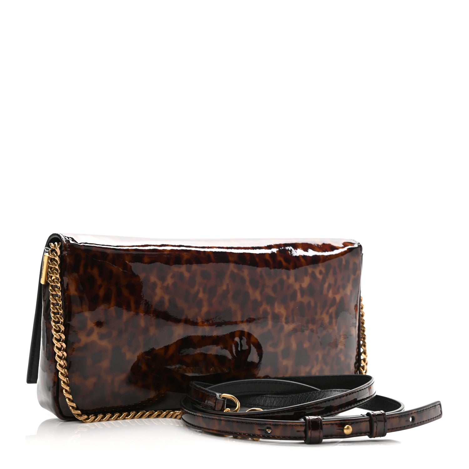 Saint Laurent Patent Monogram Tassel Kate 99 Tortoise 3 of 11