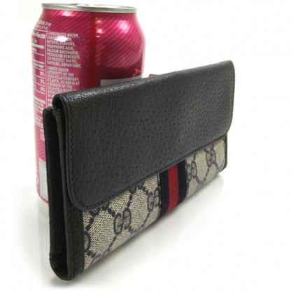 Gucci Monogram Checkbook Wallet Navy 2 of 8