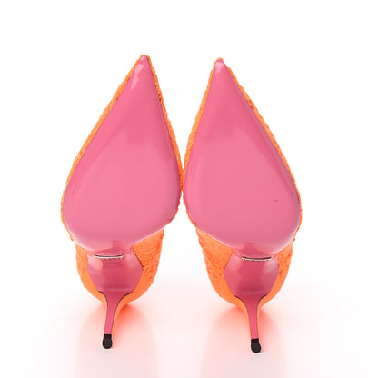 Gucci Lace Pizzo Venice Pumps 36.5 Orange Fluo 5 of 9