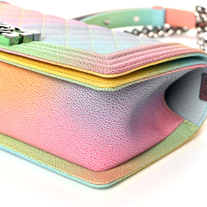 Chanel Caviar Quilted Medium Cuba Rainbow Boy Flap Multicolor 10 of 11