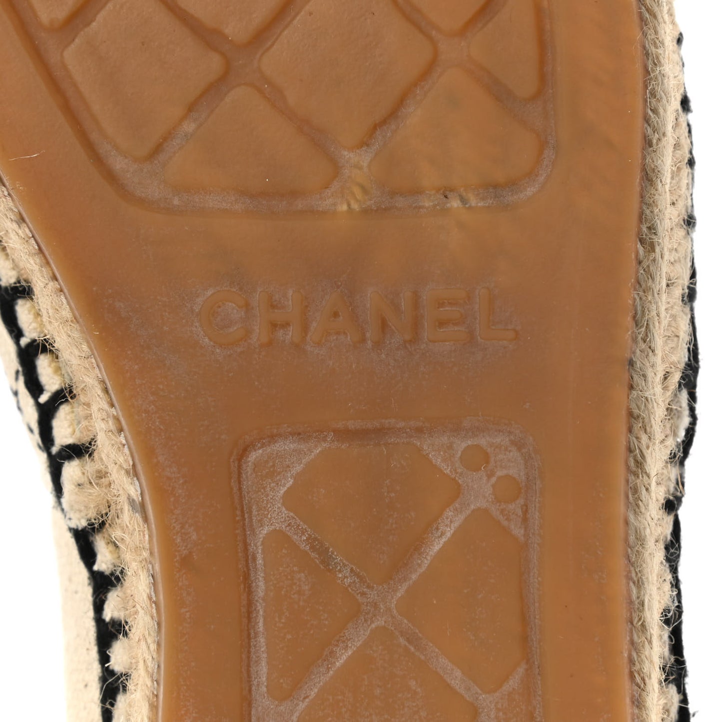 Fabric Biarritz CC Espadrilles 39 Beige Black