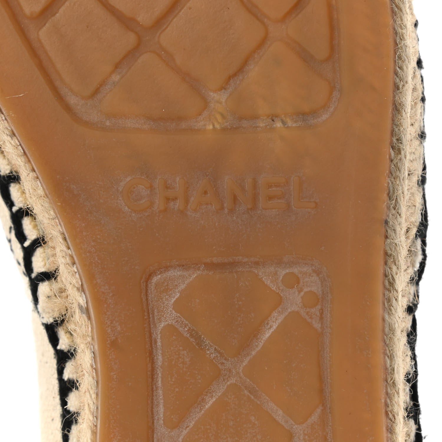 Chanel Fabric Biarritz CC Espadrilles 39 Beige Black 7 of 9