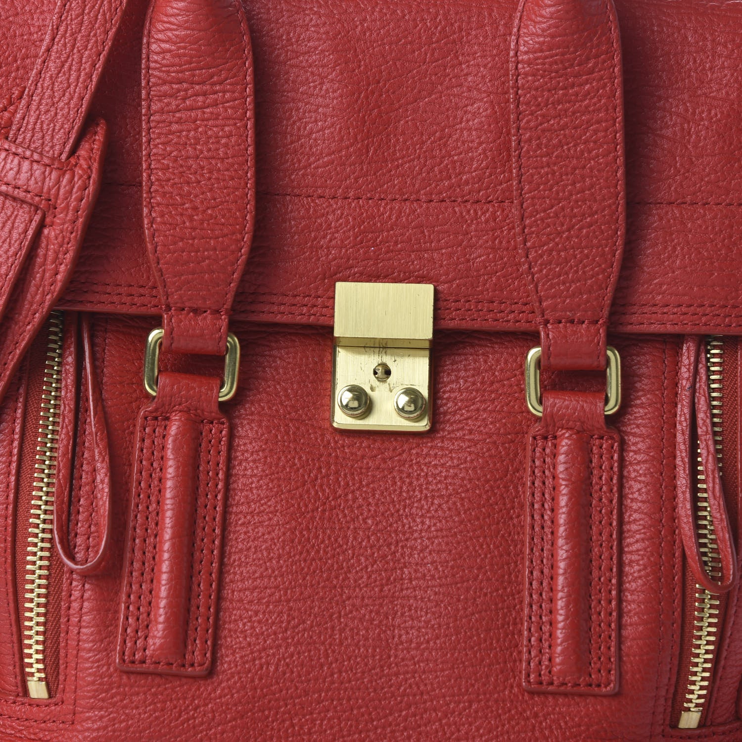 3.1 Phillip Lim 3.1 Textured Calfskin Medium Pashli Satchel Red 9 of 11
