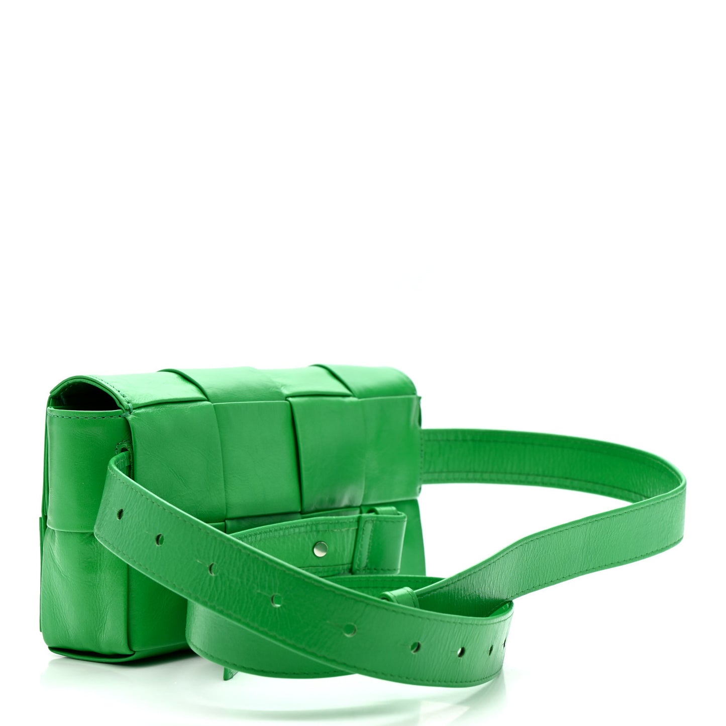 Paper Calfskin Intreccio Cassette Belt Bag Parakeet