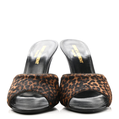 Saint Laurent Pony Hair Leopard Print Sexy 95mm Pumps 36.5 Natural Black 2 of 10