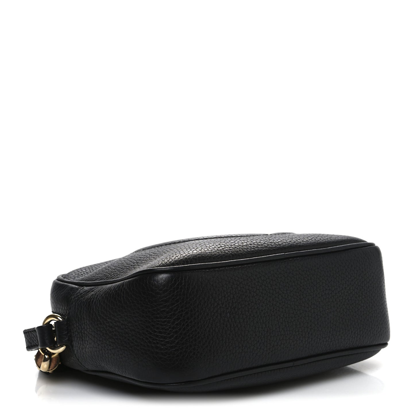 Pebbled Calfskin Small Soho Disco Bag Black