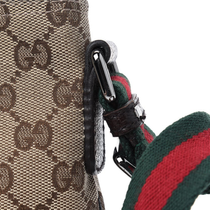 Gucci Monogram Web Small Flat Messenger Crossbody Dark Brown 16 of 18