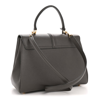 Celine Grained Calfskin Small 16 Top Handle Bag Medium Grey 3 of 16
