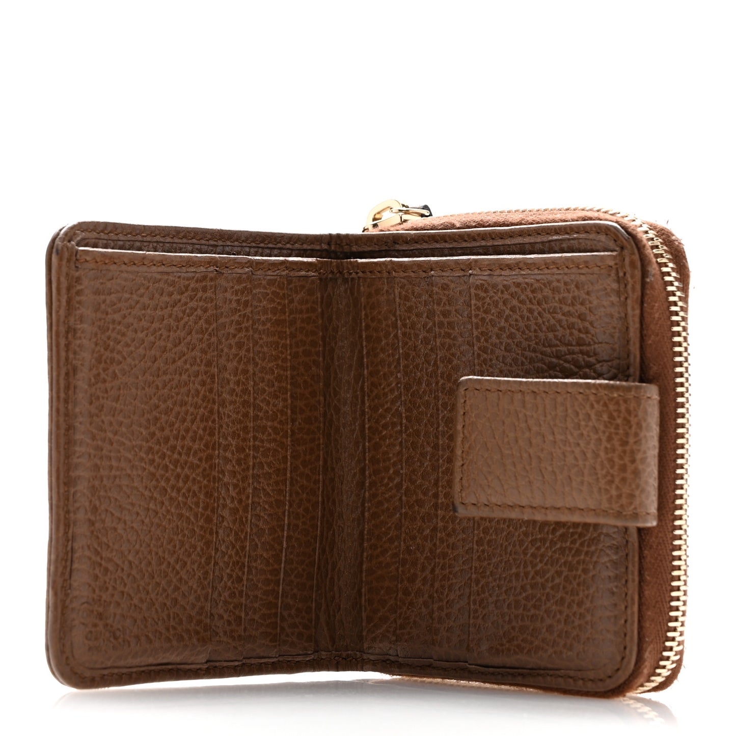 Monogram Dollar Calfskin Zip Around French Wallet Beige Ebony Tabacco