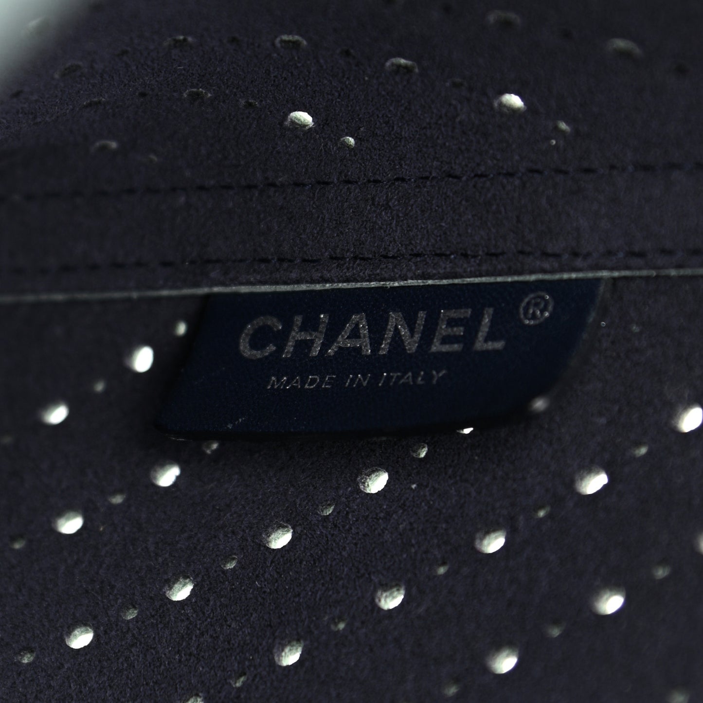 Perforated Grained Calfskin Small Shopping Tote Green