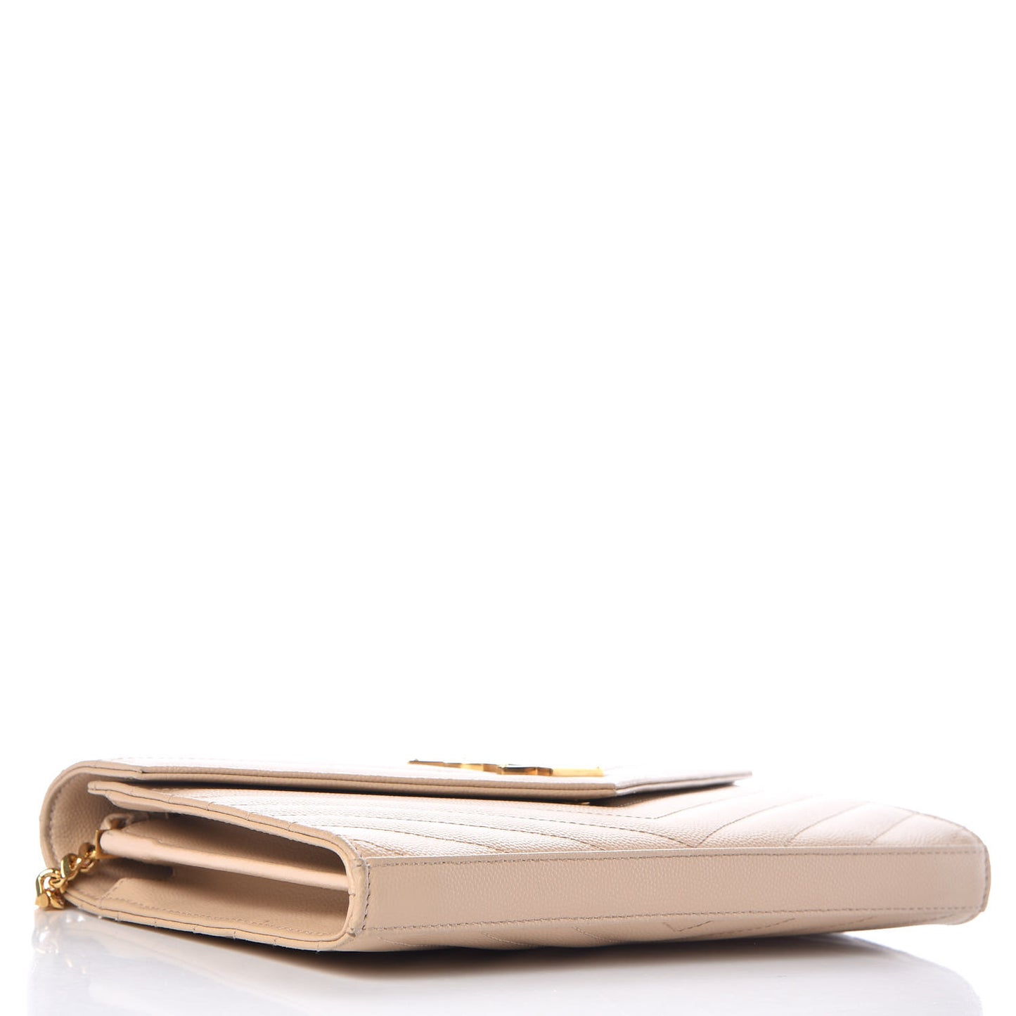 Grain De Poudre Matelasse Chevron Monogram Chain Wallet Nude Powder