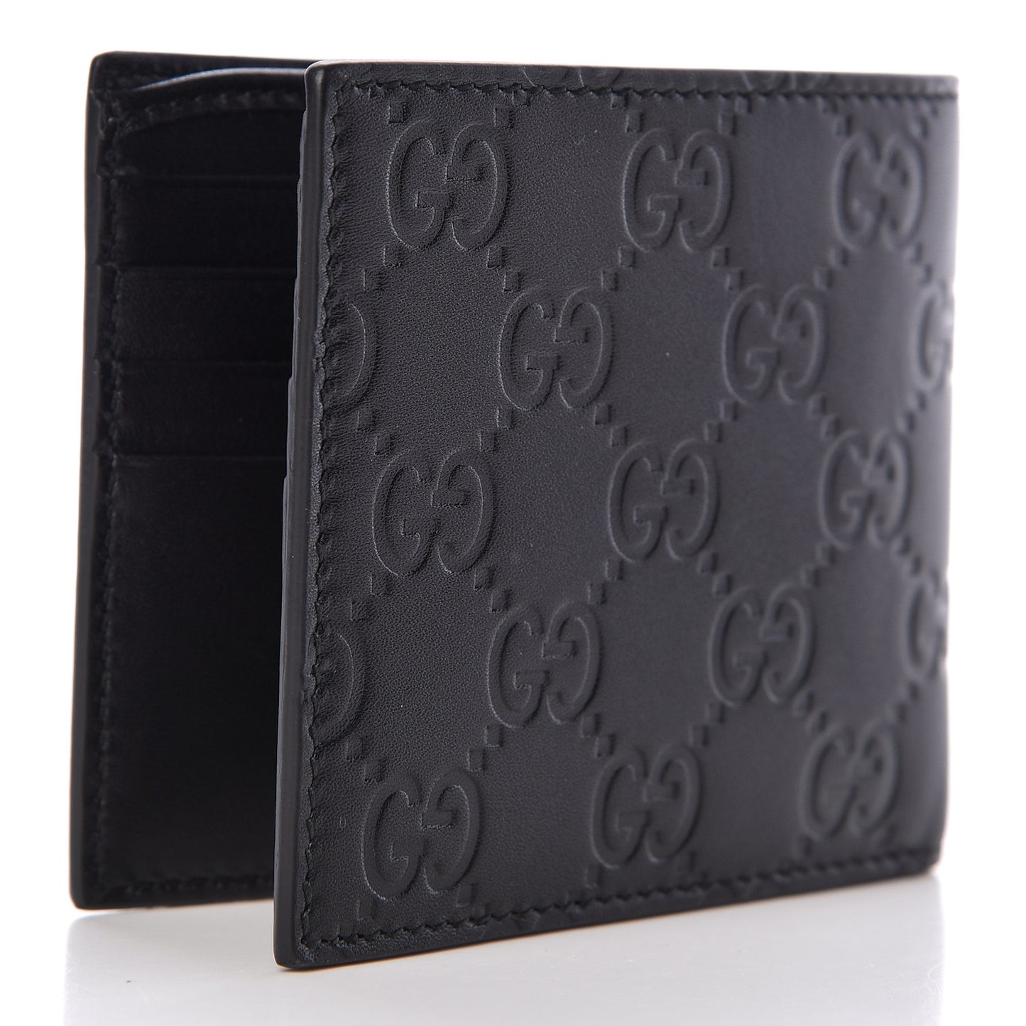 X MLB Guccissima LA Dodgers Embroidered Bi-Fold Wallet Black Green