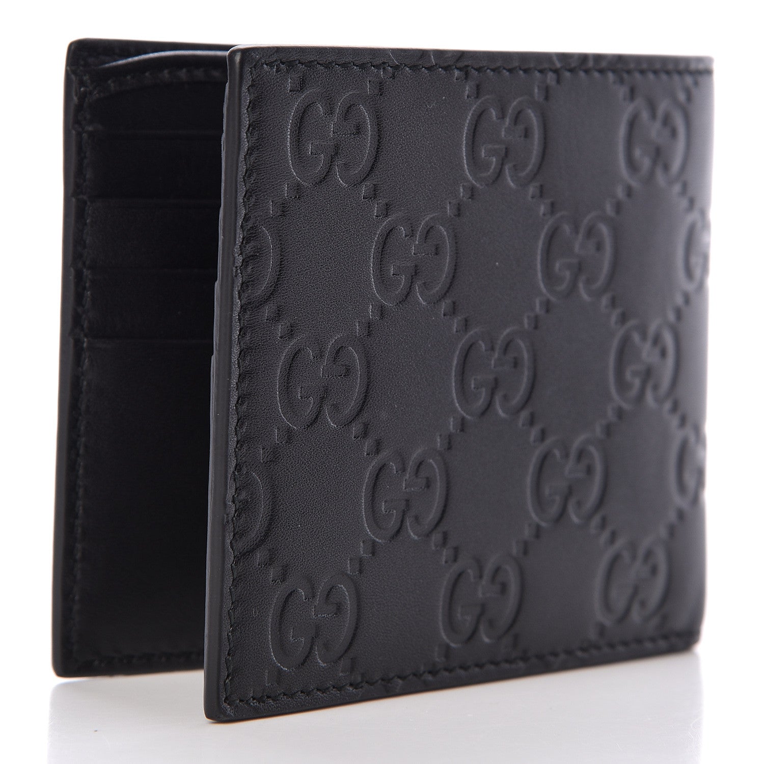 Gucci X MLB Guccissima LA Dodgers Embroidered Bi-Fold Wallet Black Green 3 of 9