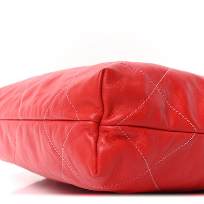 Chanel Shiny Calfskin Stitched Quilted Small Chanel 22 Red 11 of 11
