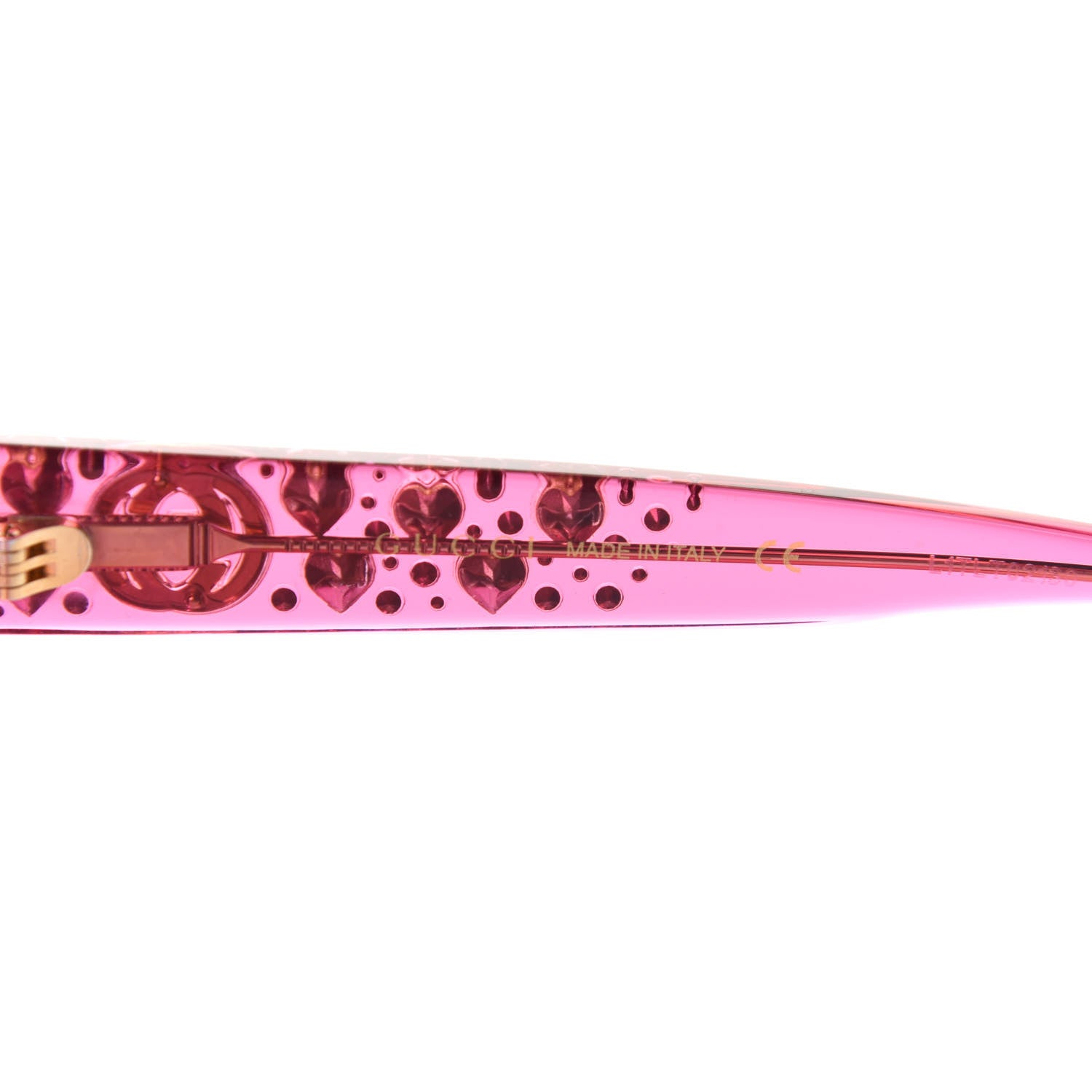 Gucci Acetate Crystal Heart GG0116S Sunglasses Fuchsia 5 of 8