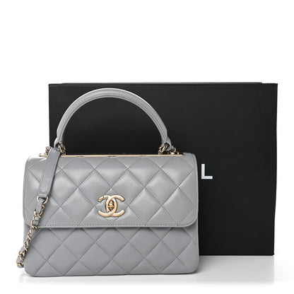 Chanel Lambskin Quilted Small Trendy CC Flap Dual Handle Bag Grey 13 of 13