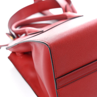 Prada Saffiano City Calfskin Small Esplanade Tote Rosso 16 of 19