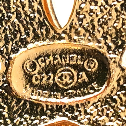 Chanel Crystal Long Pearl CC Drop Earrings Gold 4 of 4