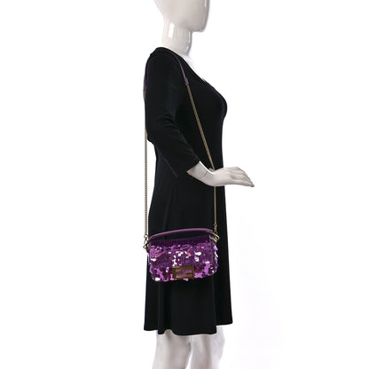 Fendi Sequin Paillettes Vitello Grace Sex and the City Mini Baguette Agapanto 2 of 11