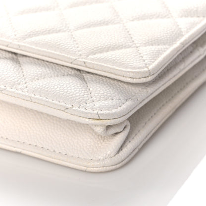 Chanel Caviar Quilted Wallet On Chain WOC White 9 of 14