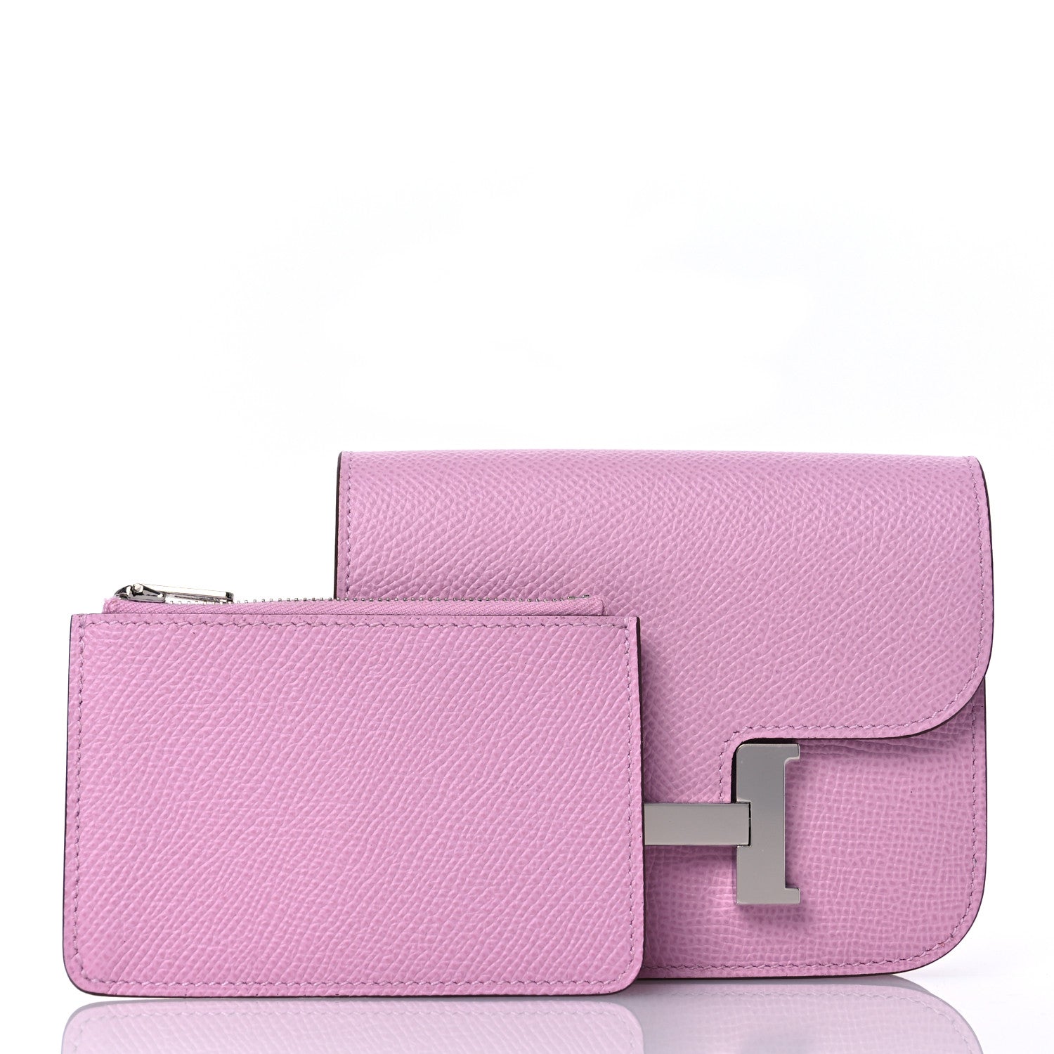 Hermes Epsom Constance Slim Wallet Mauve Sylvestre 3 of 13