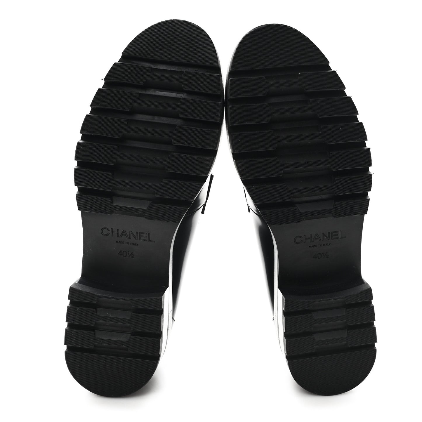 Calfskin Metal CC Loafers 40.5 Black