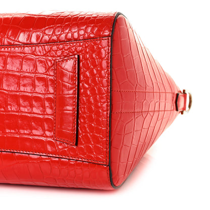 Givenchy Calfskin Crocodile Embossed Small Antigona Red 8 of 8