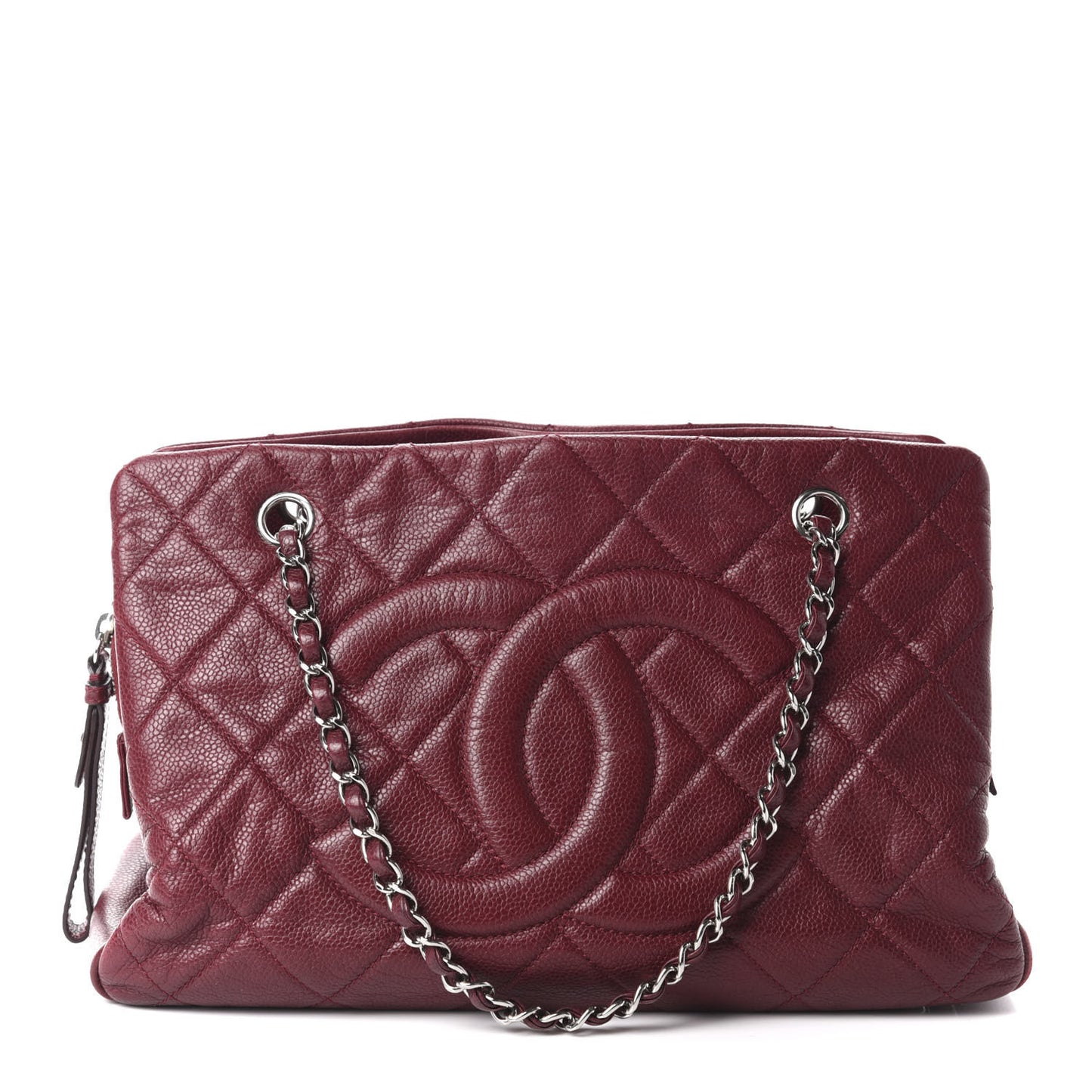Caviar Quilted Timeless CC Tote Dark Red