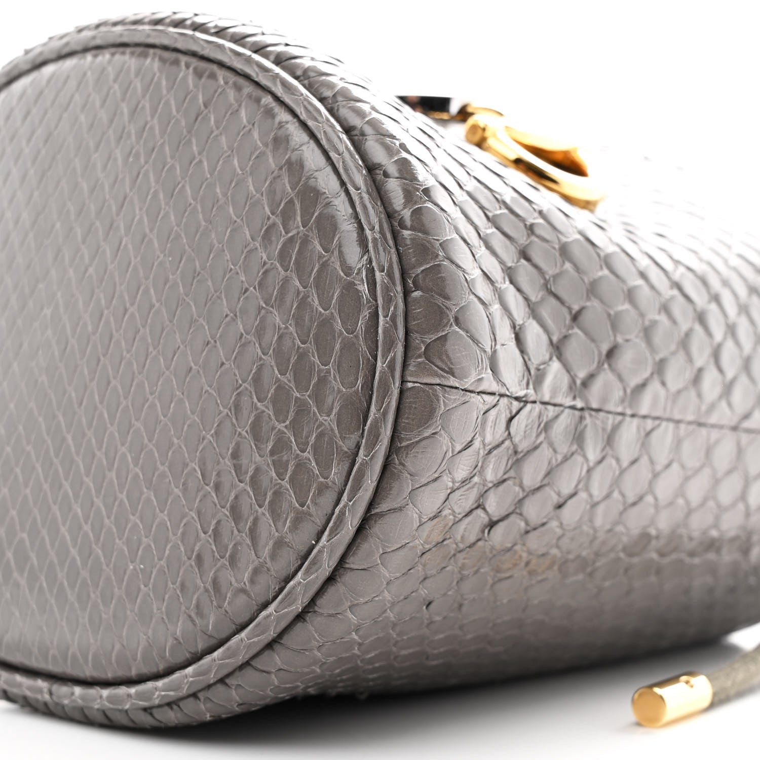 Gucci Snakeskin Mini Zumi Bucket Bag Dusty Grey 9 of 10