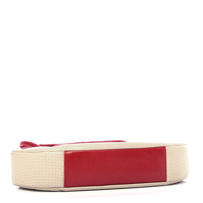 Chanel Perforated Lambskin Kiss Lock Light Beige Red 4 of 12