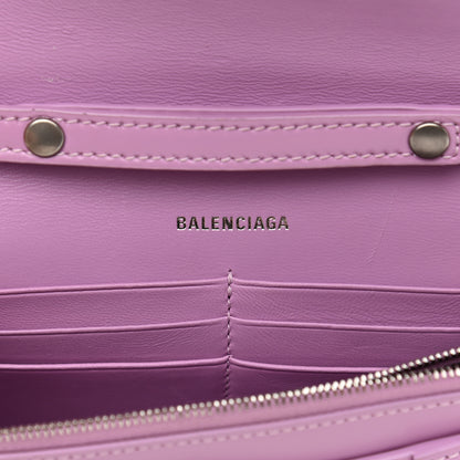 Balenciaga Shiny Box Calfskin Tonal B Hourglass Chain Bag Liliac 6 of 14