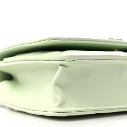 Chanel Lambskin Quilted Chanel 19 Wallet On Chain WOC Light Green 9 of 12