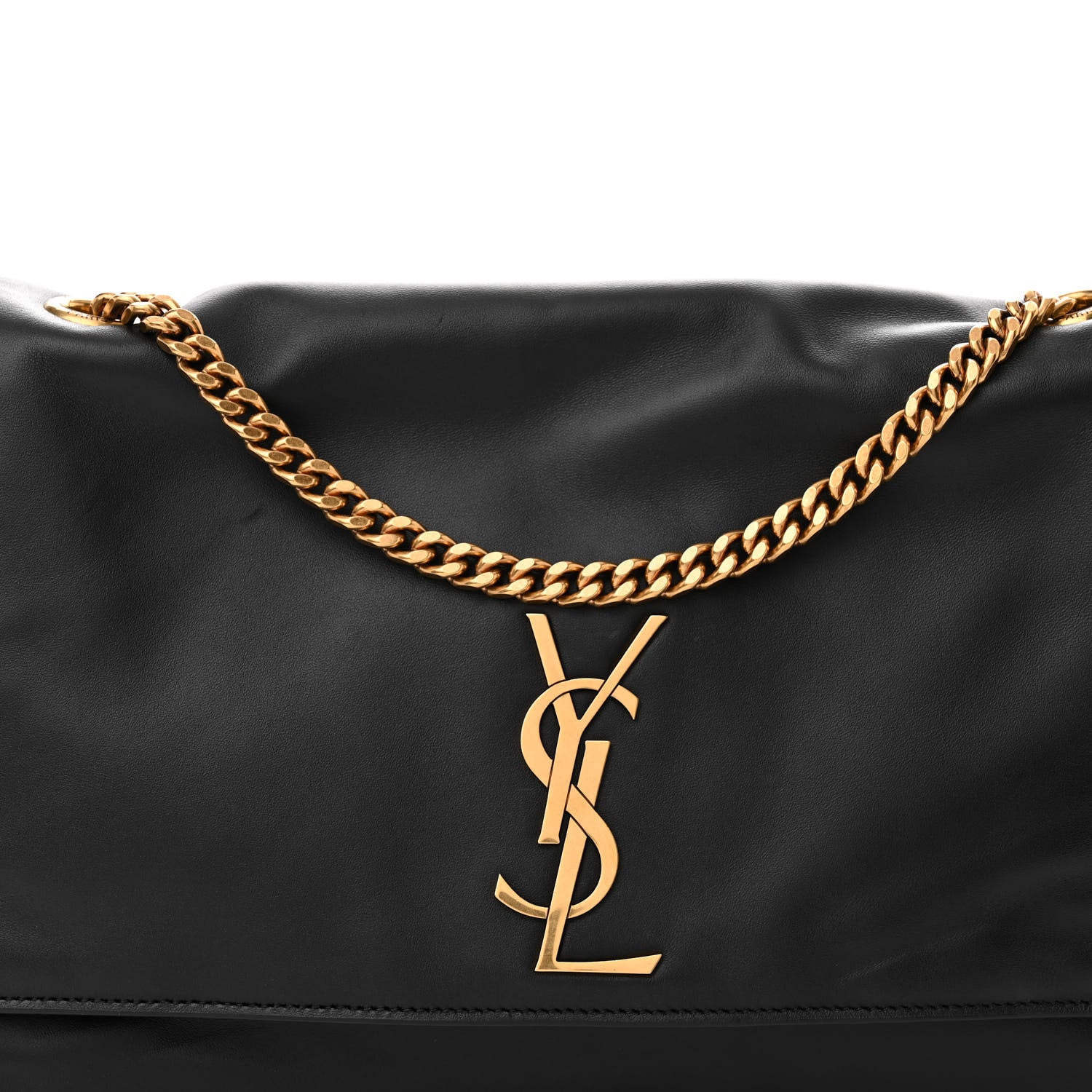 Saint Laurent Smooth Calfskin Suede Medium Reversible Monogram Kate Satchel Black 7 of 15