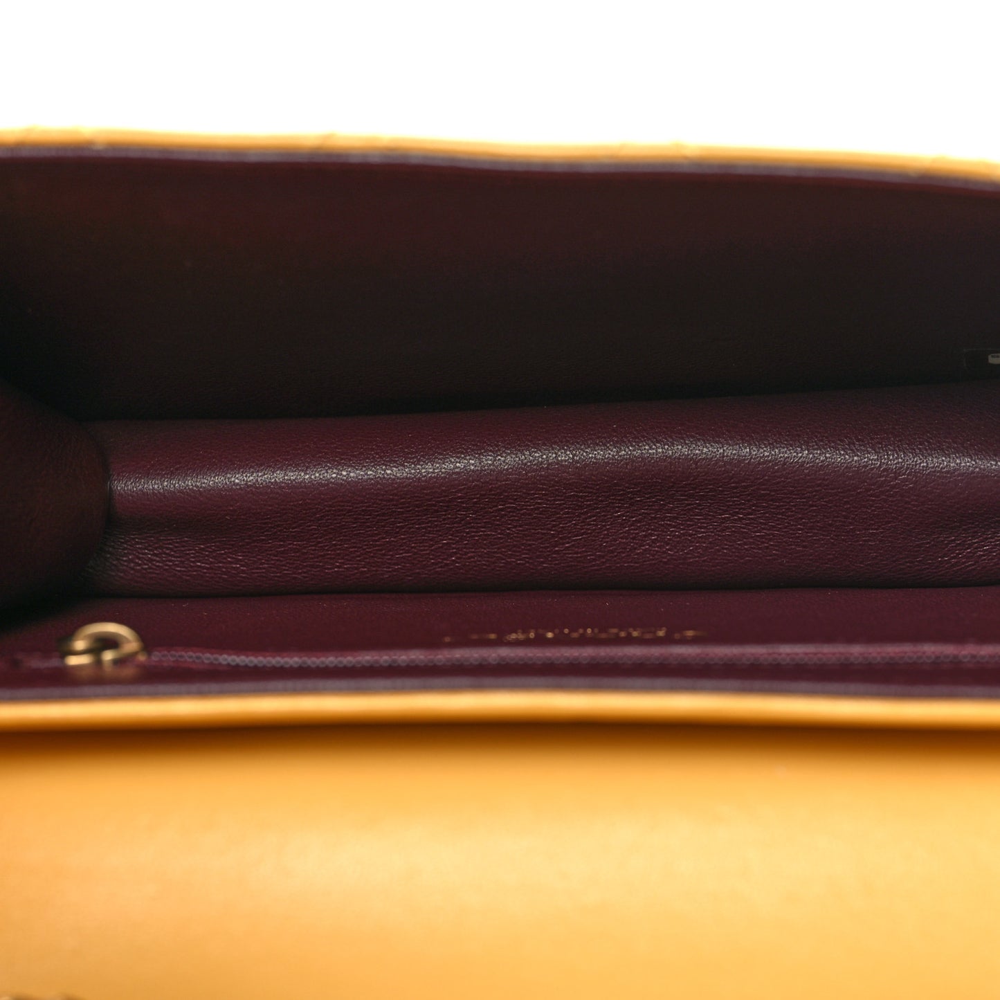 Sheepskin Quilted Mini Beauty Lock Flap Yellow