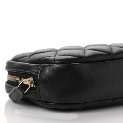 Chanel Lambskin Quilted Small Curvy Pouch Cosmetic Case Black 8 of 10