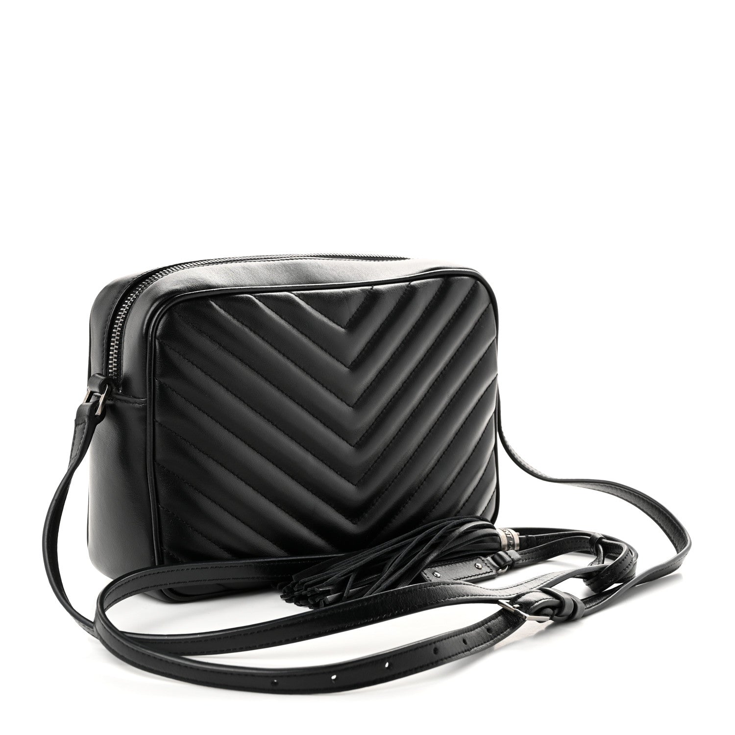 Saint Laurent Calfskin Matelasse Monogram Lou Camera Bag Black 3 of 10