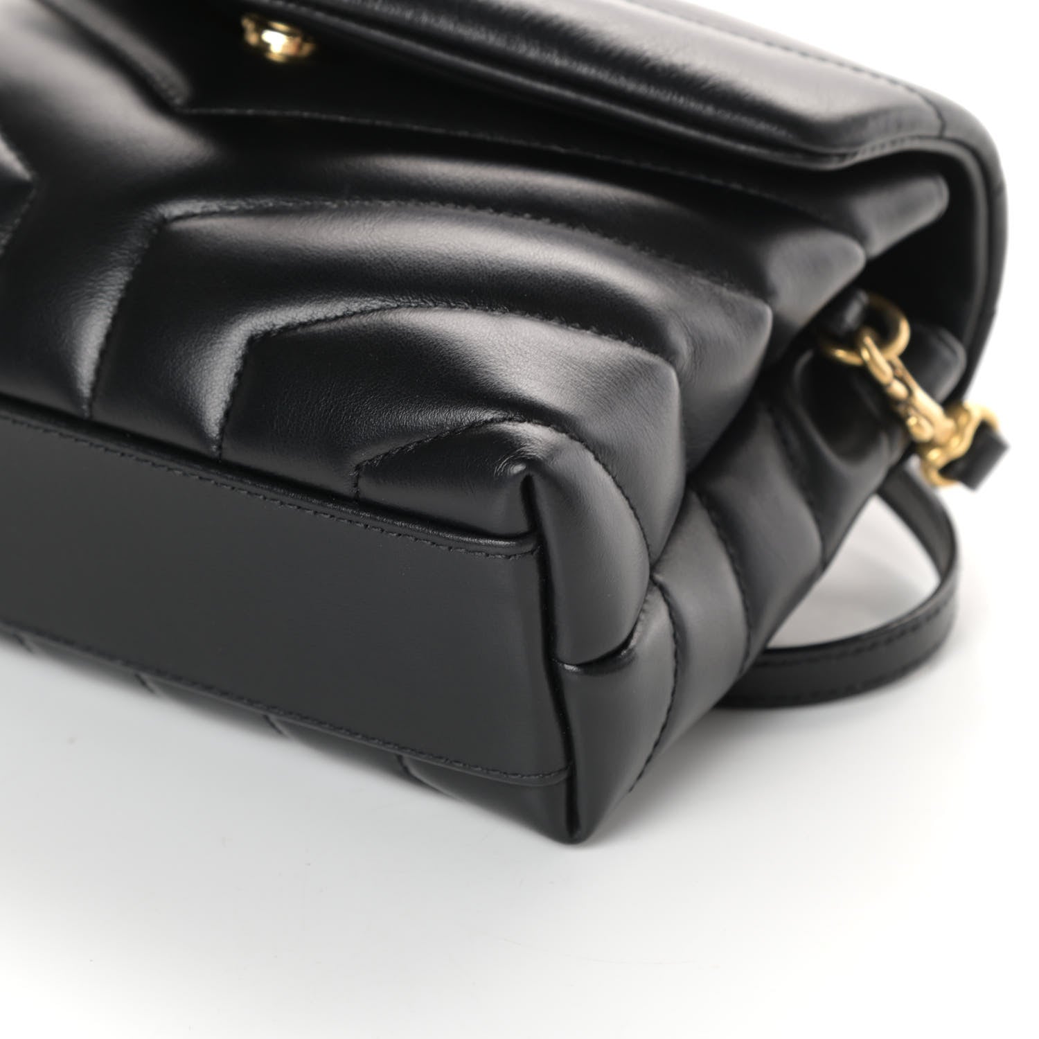 Saint Laurent Calfskin Y Quilted Monogram Toy Loulou Crossbody Bag Black 9 of 9