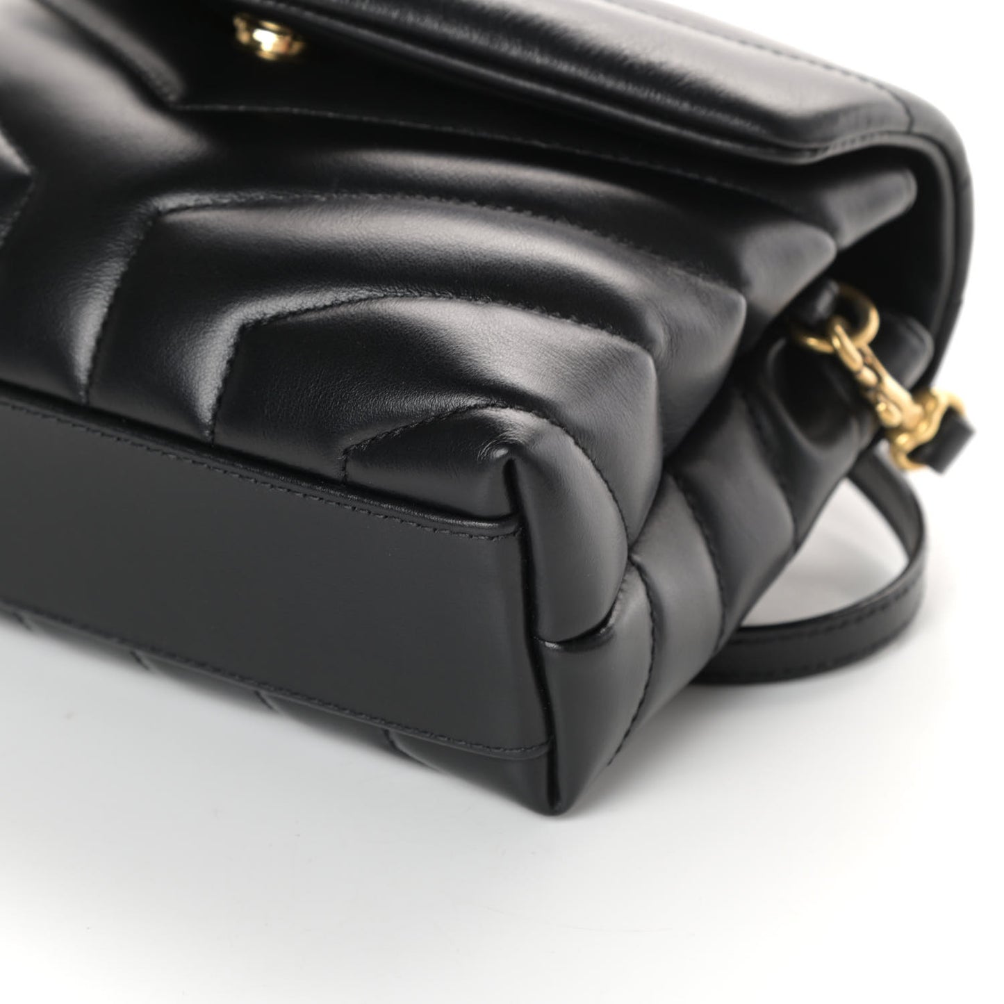 Calfskin Y Quilted Monogram Toy Loulou Crossbody Bag Black