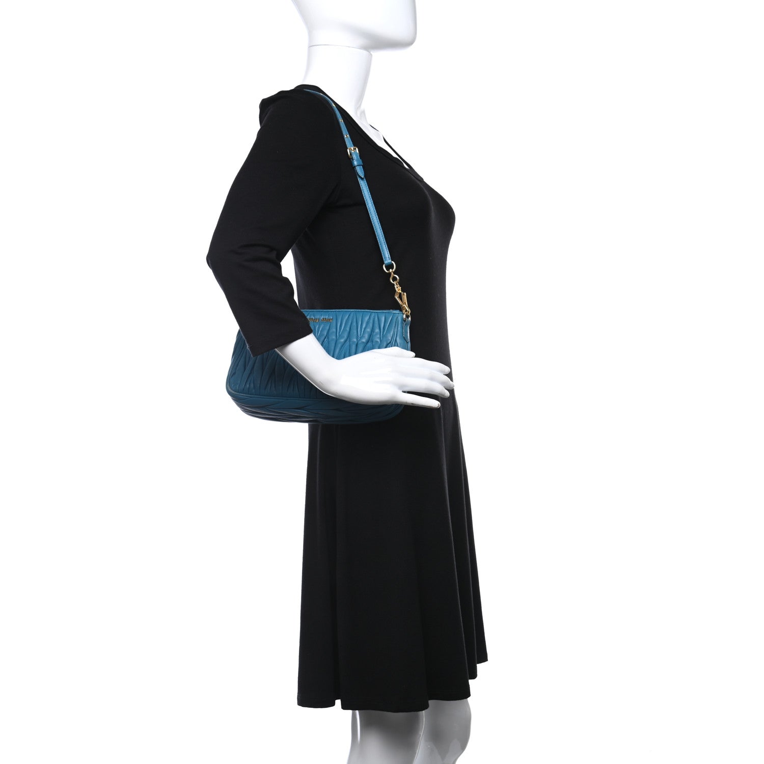 Miu Miu Nappa Matelasse Crossbody Laguna 2 of 13