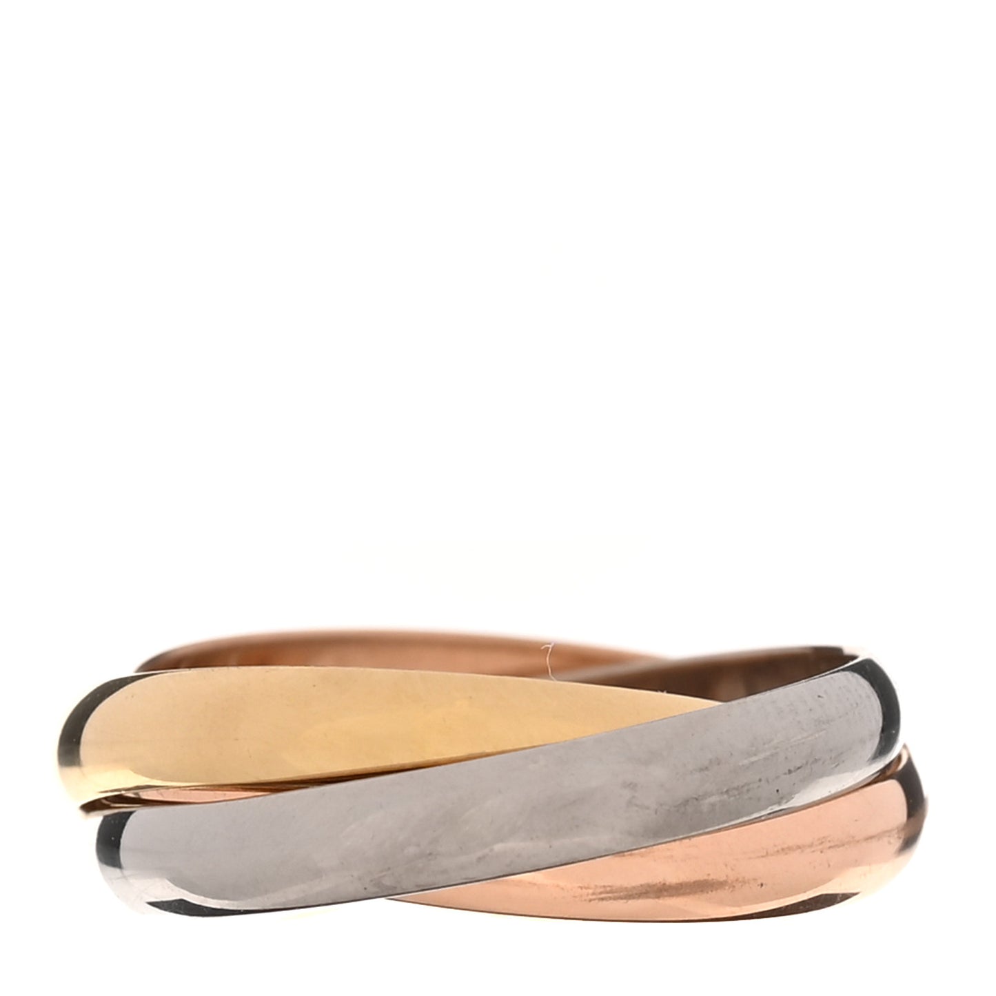 18K Pink Yellow White Gold Small Trinity Ring 52 6